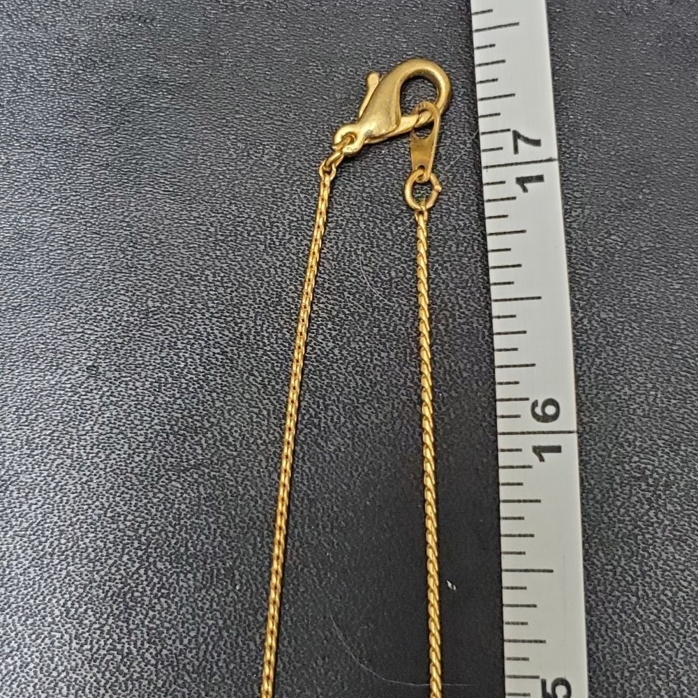 Gold tone faux pearl long necklace 34" - Picture 7 of 8
